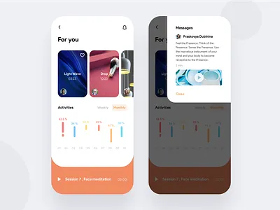 Meditation APP app breath image introspection ios iphonex meditation app minimal music play release ui ux