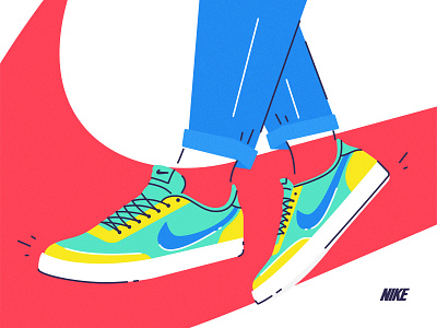 Nike Killshot 2 bright drawing illustration linework nike swoosh