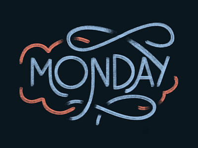 Monday digital art handdrawn type handlettering lettering procreate type typography