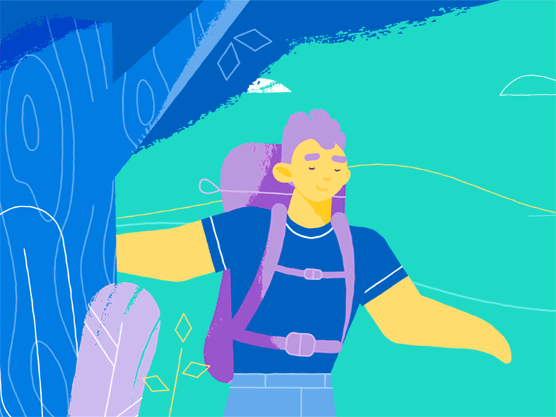 All grown up 2d animation adobe illustrator adult after effects animation backpack car character design driving explainer video explainer videos hands health hiking illustration parallax plants storyboard tree