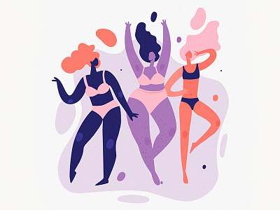 Body positive art body body positive character colors drawing flat girl illustration woman