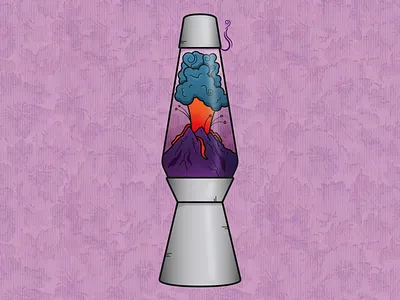 I lava lamp 70s eruption flat design gradient illustration lava lava lamp magma outline retro smoke ui vector volcano wallpaper