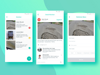 Qluster App app city design flat form illustration landing page post report typography ui user interface ux vector