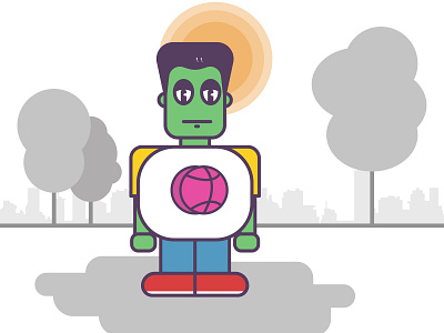 Hulk's Day Out alone blackandwhite cityscape clean dayout design dribbble dribble fat green hulk hulkbuster illustration parks sad vector