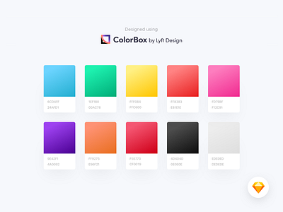 ColorBox Gradients (Freebie) clean colors freebie freebies gradient gradients lyft minimal mobile pallete shadows trend web