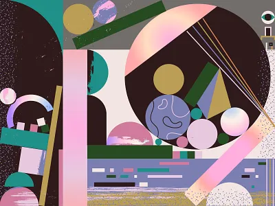 Geometrical Abstraction No.2 abstract art gradient illustration memphis style millennial pink pattern shape