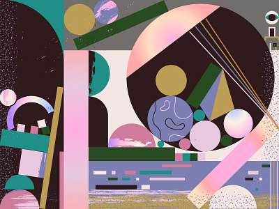 Geometrical Abstraction No.2 abstract art gradient illustration memphis style millennial pink pattern shape
