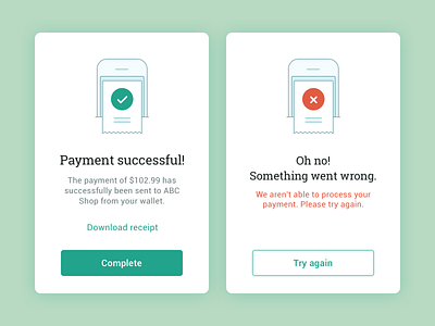 Daily UI Flash Message daily 100 challenge daily ui dailyui dailyui11 error flash message payment receipt