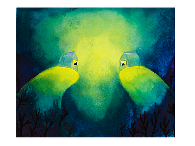 Underwater landscape illustration illustration art watercolor