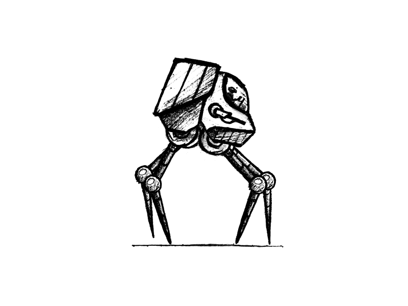 Steamwalker sketch-motion after effects animation character design illustration machine motion sketch walk cycle