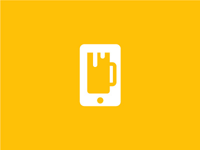 Drinking Apps beer logo branding clean design illustrator logo minimal negative space logo negativespace phone app phone logo vector yellow