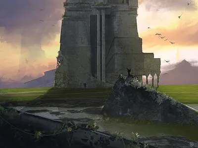 Ruins ancient art artists artwork castle concept concept art conceptart digital digital painting digitalart digitalpainting drawing environment illustration mood paint painting pencil travel