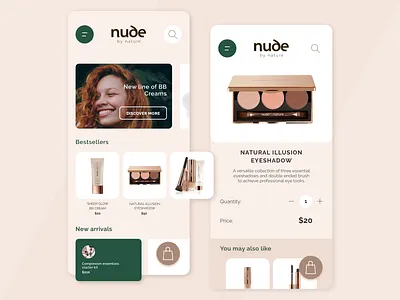 PWA concept for Nude by Nature apple beauty beauty app clean concept design divante ecommerce ecommerce design flat design ios iphone progressive web app pwa