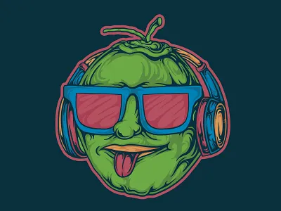 coconut art artwork coconut design graphic design illustration music t shirt design vector vector art