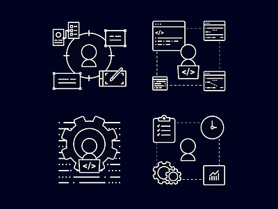 Job position career coding design designer engineer icon illustraion job managment php position project management