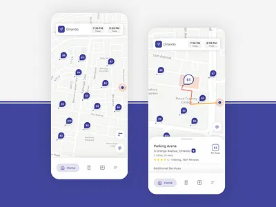Parking App app booking design dribbble ios ios app map map marker parking parking app pin ui uiux ux