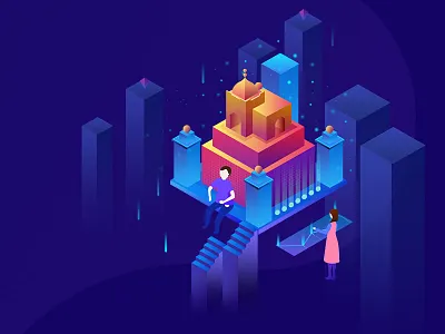 Technological Style 2.5D Illustration 2.5d illustration technological