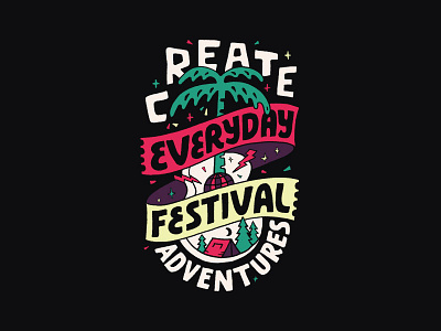 Everyday Festival branding clothing handlettering illustration inspiration lettering logo merch design skitchism t shirt typography vintage