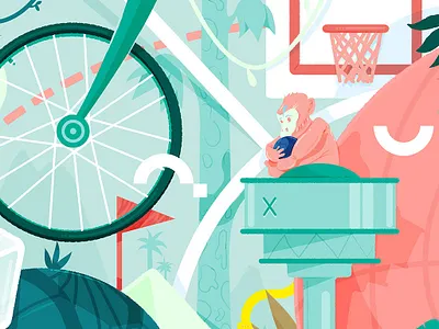 Pink monkey. art direction illustration mural