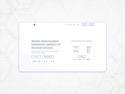 Landing page for a blockchain project design flat front end landing page minimal ui web design website