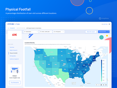 Physical Footfall dashboad footfall heatmap insight map mapbox population rebound reports