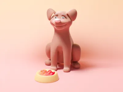 Dog food design diet dog food illustration pet petlover pink puppy