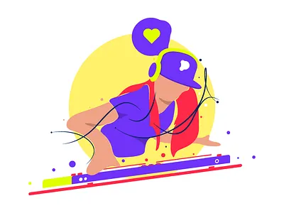 DJ <3 character design dj illustration illustrator music vector woman