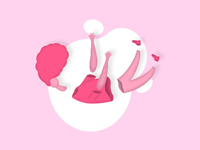 Falling | Illustration art artist broken bubbles character clothes draw drawing head human illustration ipad man pink procreate