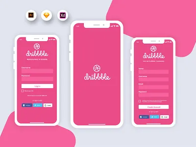 Dribble Mobile App login and Signup Concept app branding design flat identity illustration login minimal page page design ui design uidesign uiux ux vector web web design webdesign website website design