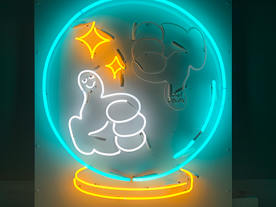 Neon Fortune Teller dani b fortune fortune teller neon neon sign occult palm reading psychic thumbs up