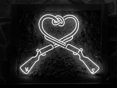 Love is a Gun dani b gun love is a gun neon neon lights neon sign rifle shotgun shotgun wedding tie the knot wedding