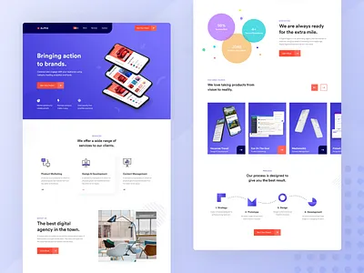 Agency Landing Page #2 2019 agency landing page app branding creative agency design agency digital agency identity landing page landing page design minimal modern design popular design product design trending design typography ui ux webapp design website design