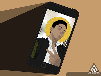 Sacred Mayhem halo illustration illustrator peace phone vector