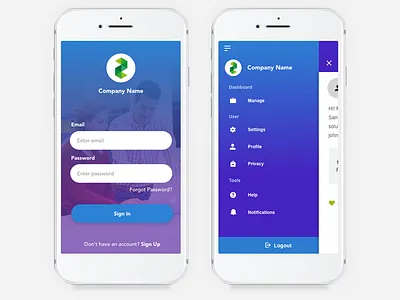 Sign In Dashboard adobexd app gradients mobile sign in ui