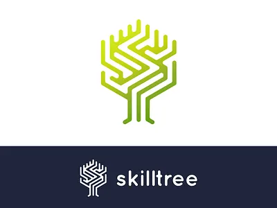 Skilltree letter logo logotype mark symbol typography
