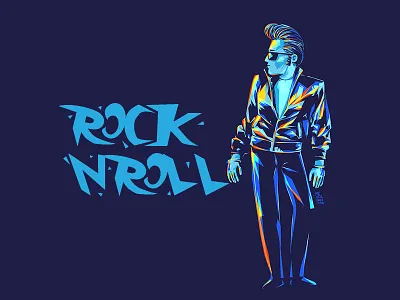 Rockabilly Character character classic hairstyle jacket leather pompadour rock and roll rock n roll rockabilly