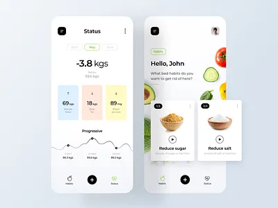 Healthy App Concept app app concept app design app ui dashboard dashboard ui detail healthy healthy app healthy food home app inspiration interaction ios minialista minimalist progressive ui ui design ux
