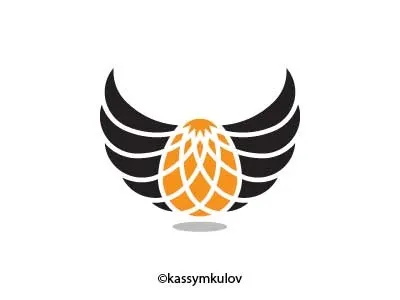 Ab Ovo - An egg with wings ab ovo cartoon chicken egg for sale premade logo wings