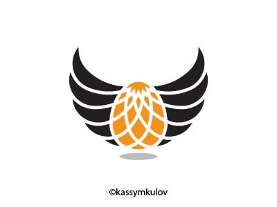 Ab Ovo - An egg with wings ab ovo cartoon chicken egg for sale premade logo wings
