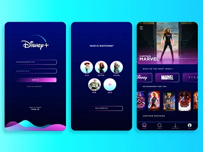 Disney Plus, first part app app concept app ui design disney ilustrator interface streaming ux vector
