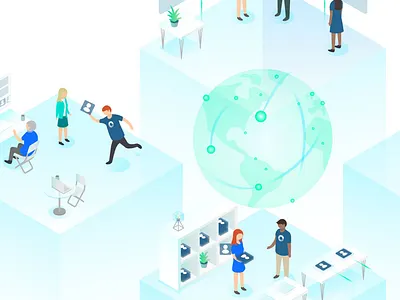 SIPPIO - About - Illustration adobe brand colour create design globe graphic illustration isometric logo telecommunications web