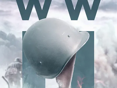 WWII gun helmet print war wwii