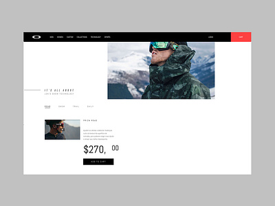 Oakley Prizm design ecommerce interface ui ui ux ui design ux website