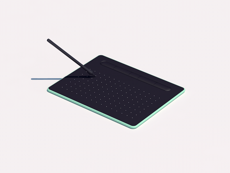 Wacom Loop Animation ae animation black c4d cinema4d design gif green illustration loop motion pen pencil point wacom