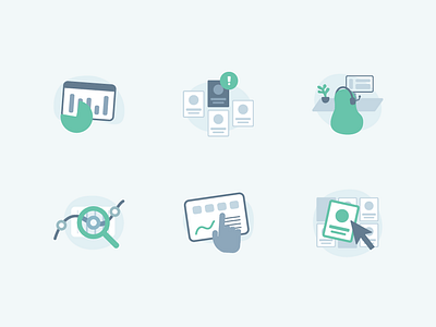 Feature illustrations for AgentQ branding charts colour palette data design exploration devices flat icons illustration office ui vectors visual identity