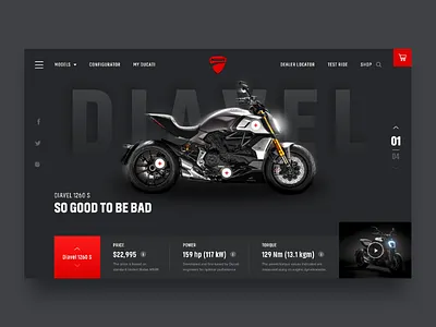 The Ducati Diavel ui ui design user interface ux ux design