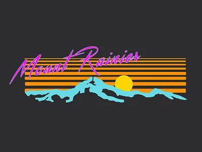 Synthwave 2 1980 1980s 80s 80s style apparel design feedbackplease figma logo mount rainier mountain mt rainier outrun pnw rainier watch sketch synth synthwave t shirt
