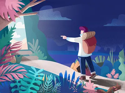 Traveler-1 design green illustration new plant sketch travel traveler ui ux