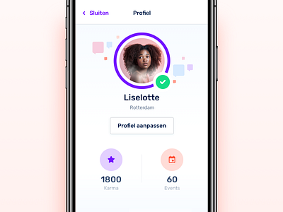 Sofie — User Profile about badges chatbot dashboard messaging mobile mobile application profile progress circle rewards