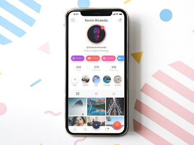 Instagram Redesign Concept - Light UI elastic elastic design elastic interaction fluid design illustrator instagram instagram profile instagram redesign interaction interface light light ui minimal mockup photoshop redesign redesign concept ui